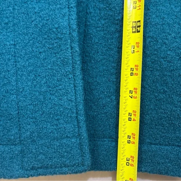 J. Crew Teal Belted Pea Coat Boiled Wool Jacket - Picture 13 of 15
